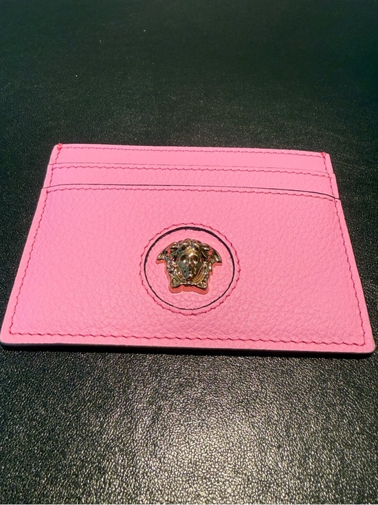 Versace La Medusa Pink Leather Cardholder / Wallet, NWOT - Picture 3 of 9